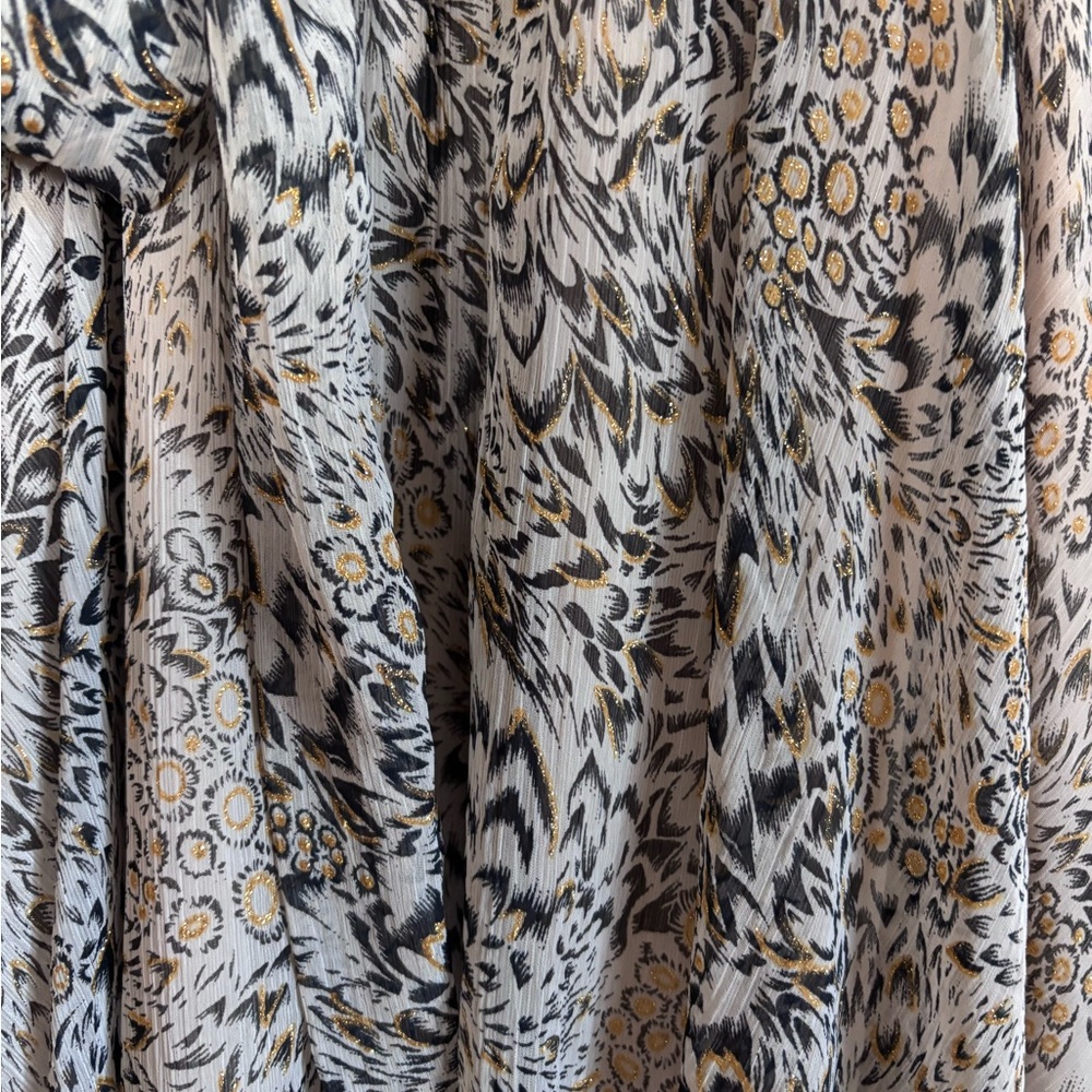 Une Amé Metallic Floral Wrap Maxi Dress | Size L | A9